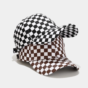 Berretto Da Baseball In Cotone A Scacchi Visiera Curva Regolabile Cappello Da Sole All'aperto Per Uomo Donna