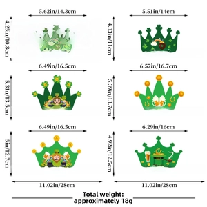 Spécifications de taille pour couronnes de fête Saint-Patrick avec trèfles et arcs-en-ciel