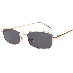 Occhiali Da Sole Rettangolari Montatura In Metallo Protezione UV400 Piccola Montatura Retro Moda Per Uomini E Donne