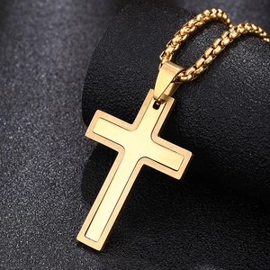 Abnehmbare Kreuz Anhänger Halskette Edelstahl Hip Hop Religiöser Modeschmuck Für Herren Damen Gold Silber