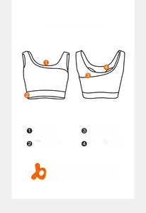 Detail view of U-neck high-impact sports bra with breathable laser-cut 3D cups