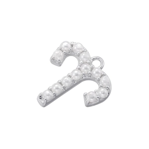 Silver-plated zodiac pendant with white pearls for DIY bracelets and earrings