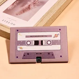 Vintage cassette voice recorder gift box with 5-minute recording and USB charging