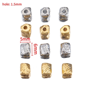 Golden and silver 5x6mm irregular copper beads for DIY jewelry making and bracelets