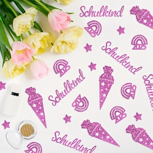 Schulkind Glitter Paper Confetti School Cone Rainbow Star Shapes Enrollment Party Table Decoration Back To School