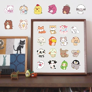 Variety of cute cartoon animal stickers for DIY decorating water bottles and journals