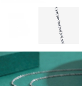Detailed macro view of S925 sterling silver chain necklace with high polish finish