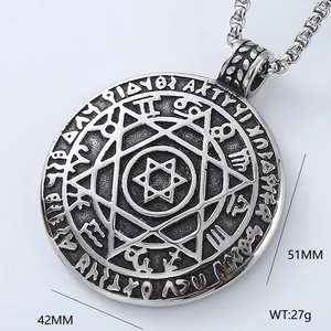 Pendentif nœud celtique viking argenté vintage pour hommes avec gravures mystiques
