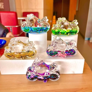 Motorcycle Quicksand Liquid Keychain Dreamy Colorful Acrylic Ornament Creative Stress Relief Drift Bottle Gift