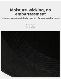 Detailed macro view showing the wide moisture-wicking sweatband inside the black cowboy hat