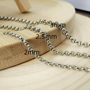 Polished stainless steel DIY jewelry chains in 2mm, 2.5mm and 3mm width options