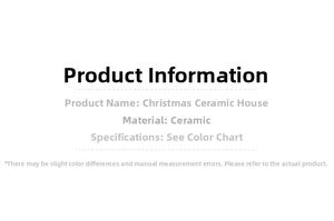 Detailed technical specifications for the ceramic Christmas snow house table ornament