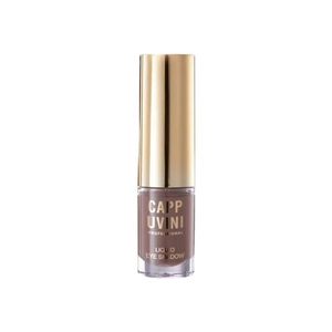 Matte brown grey liquid eye shadow in transparent tube with a gold cap
