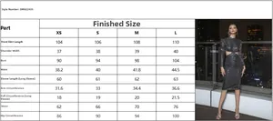 Detailed size chart for sexy sequin long sleeve party dress with waist cut-out design