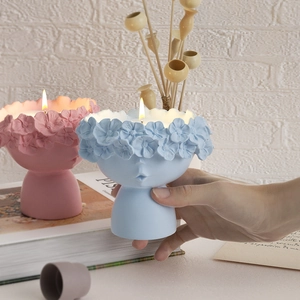 Garland girl statue silicone mold for DIY resin candles and gypsum flower pots