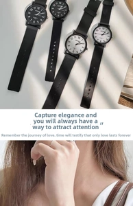 Minimalist quartz wristwatches featuring black and white dials under artistic window shadows