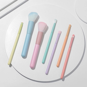 Macaron Pastel Colors Makeup Brushes Synthetic Fiber Bristles Plastic Handle Professional Blending Contouring Beauty Tools
