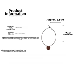 Detailed size specifications for the vintage faux leather mini bag sweater necklace charm