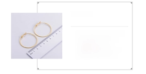 Detailed size measurement of 40mm 18k gold plated stainless steel round hoop earrings