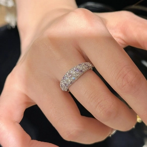 Zirkonia Offener Ring Kupfer Verstellbar Geometrisch Pave Mode Handschmuck Für Frauen