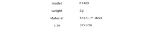 Specifications for the titanium steel gold necklace with model P1409 and 37+5cm size