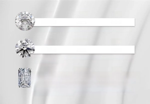 Comparison chart showing refraction and weight of 3A, 5A, and 8A zircon stones