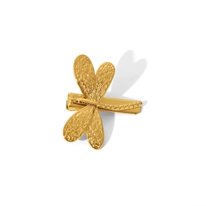 Goldene Libelle-Haarklammer aus Edelstahl für Damen mit elegantem Metallic-Finish