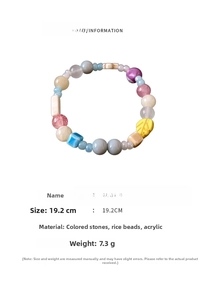 Detaillierte Ansicht des bunten Keramikstern-Armbands mit 19,2 cm Größe und 7,3 g Gewicht