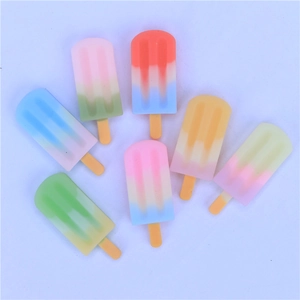 Detailed view of colorful resin mini ice lolly charms for DIY phone case crafts