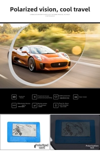 Polarized sunglasses features showing UV400 protection and HD glare reduction