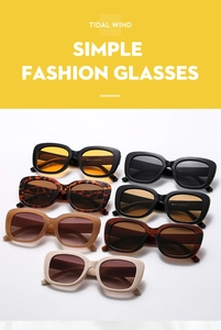 Detailed stack of square jelly color sunglasses showing multiple vintage frame options