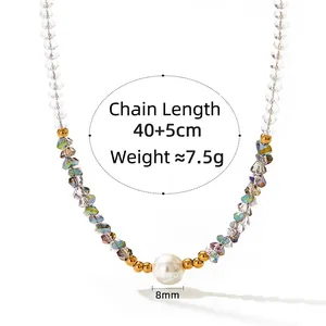 Black spinel pearl necklace set with 8mm pearl and 45cm chain weight specifications