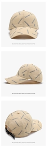 Three-angle view of beige quick-dry baseball cap with DISANGSA lettering and mesh vents