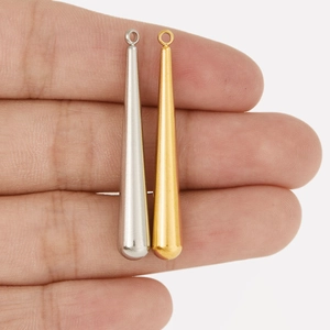 Minimalist gold and silver teardrop pendants for DIY jewelry necklaces and bracelets
