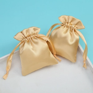 Satin Drawstring Jewelry Bag Mini Silk Pouch Gift Packaging Bag For Necklaces Bracelets Rings Small Storage Organizer