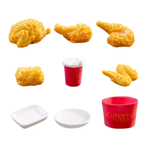 Modèles de nourriture miniature de poulet frit avec gobelet de soda pour décoration DIY