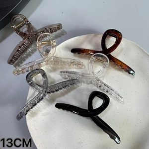 Large Hair Claw Clip Shark Clip Acrylic Plastic Twisted Design Transparent Solid Color Thick Hair Women Accessory