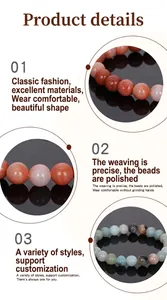 Detailed view of polished natural stone beads in various colors for custom bracelets