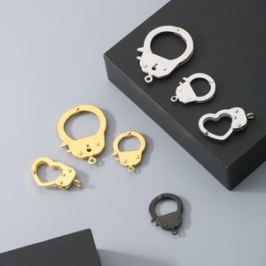 DIY stainless steel handcuff jewelry connectors in gold, silver and black finishes