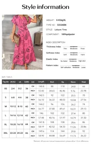 Detailed size guide table for women's floral short sleeve wide leg jumpsuits in CM and INCH