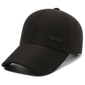 Classic black baseball cap for men featuring a NARASON brand metal plate on side