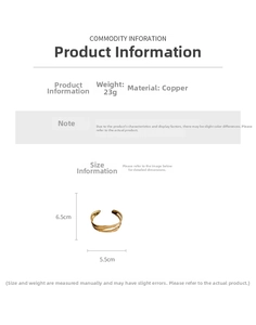 Irregular layered gold-plated copper cuff bracelet showing weight 23g and material details