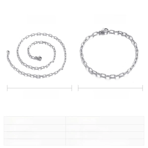 Detailed specifications of silver hammered texture stainless steel necklace and bracelet set