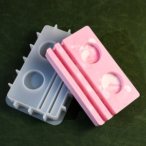 Macro view of oval silicone mold with dual slots for DIY resin crafts and candle holders