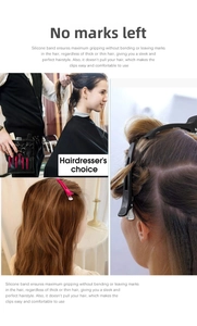 Detail of hair clips with silicone bands for maximum grip and no marks on hair
