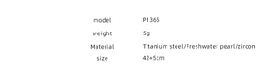 Detailed specifications for titanium steel necklace with pearl and zircon inlay