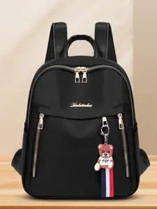 Women Fashion Backpack Oxford Cloth Nylon Waterproof Large Capacity Travel Bag With Bear Keychain Korean Trendy School