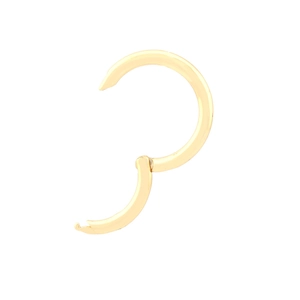 Minimalistischer goldener Hufeisen-Ohrring in U-Form mit polierter Oberfläche auf weiß