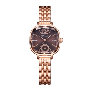 Montre Quartz Élégante Pour Femmes Cadran Carré Accents Strass Bracelet En Alliage Étanche Calendrier