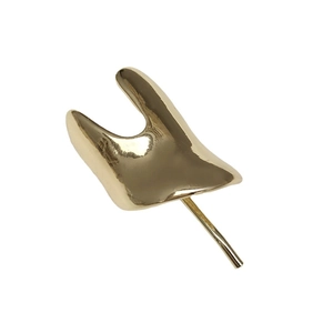 Minimalist gold U-shaped abstract artistic stud earrings with mirror polished finish
